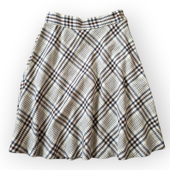 Vintage 50s/60s Patty Woodward A-line Plaid Wool Skirt, Size 7/8 - Picture 1 of 8